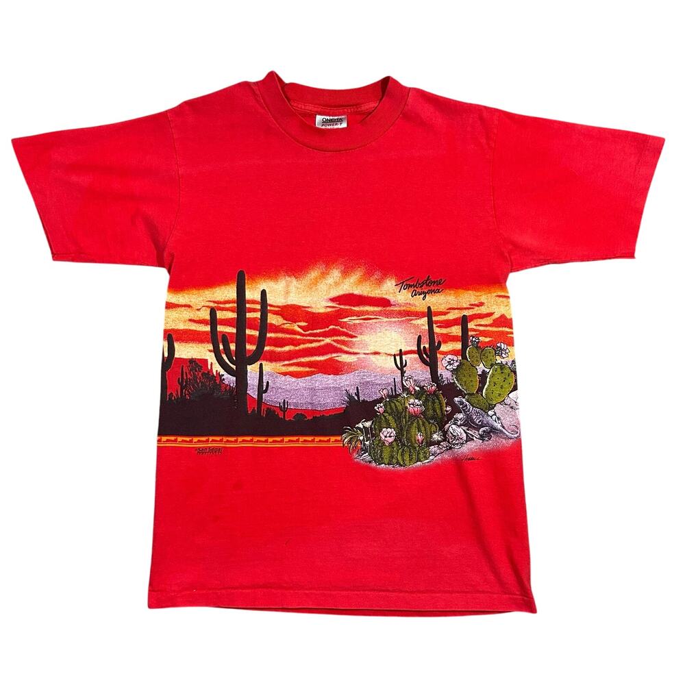 Vintage 80s Arizona Sunsut Wrap Around T-Shirt Men’s Large Single Stitch USA AOP